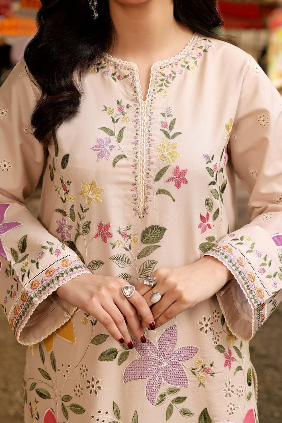 Pastel Blossom Front Embroidered 3-Piece Lawn Suit