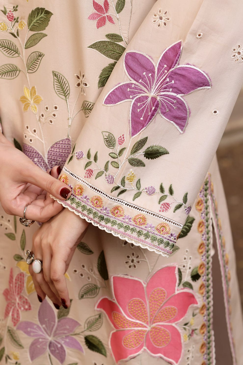 Pastel Blossom Front Embroidered 3-Piece Lawn Suit